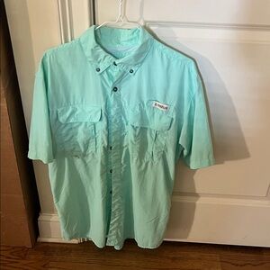 Magellan Outdoors Men's Light Green Casual Button Down Shirt